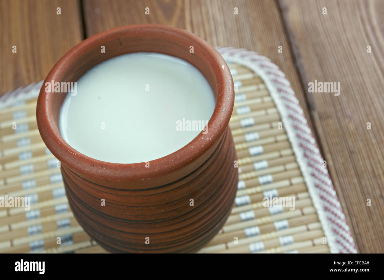 Ayran. Traditional Turkish yougurt drink. Stock Photo