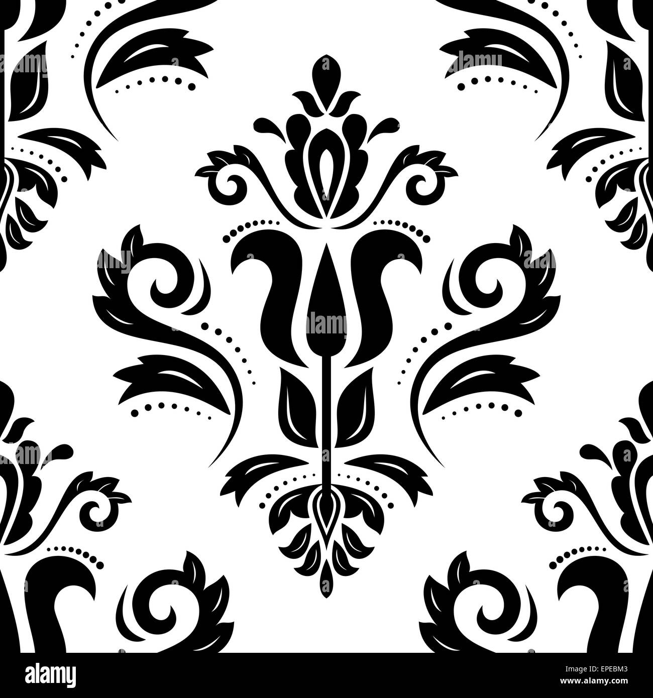 Damask Seamless Vector Pattern Stock Vector Image & Art - Alamy