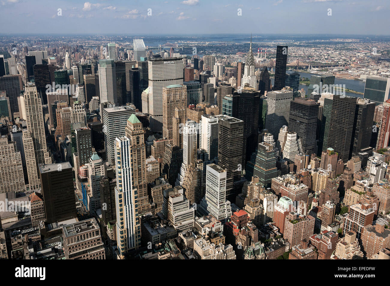 View from the Empire State Building on the skyscrapers of Midtown ...