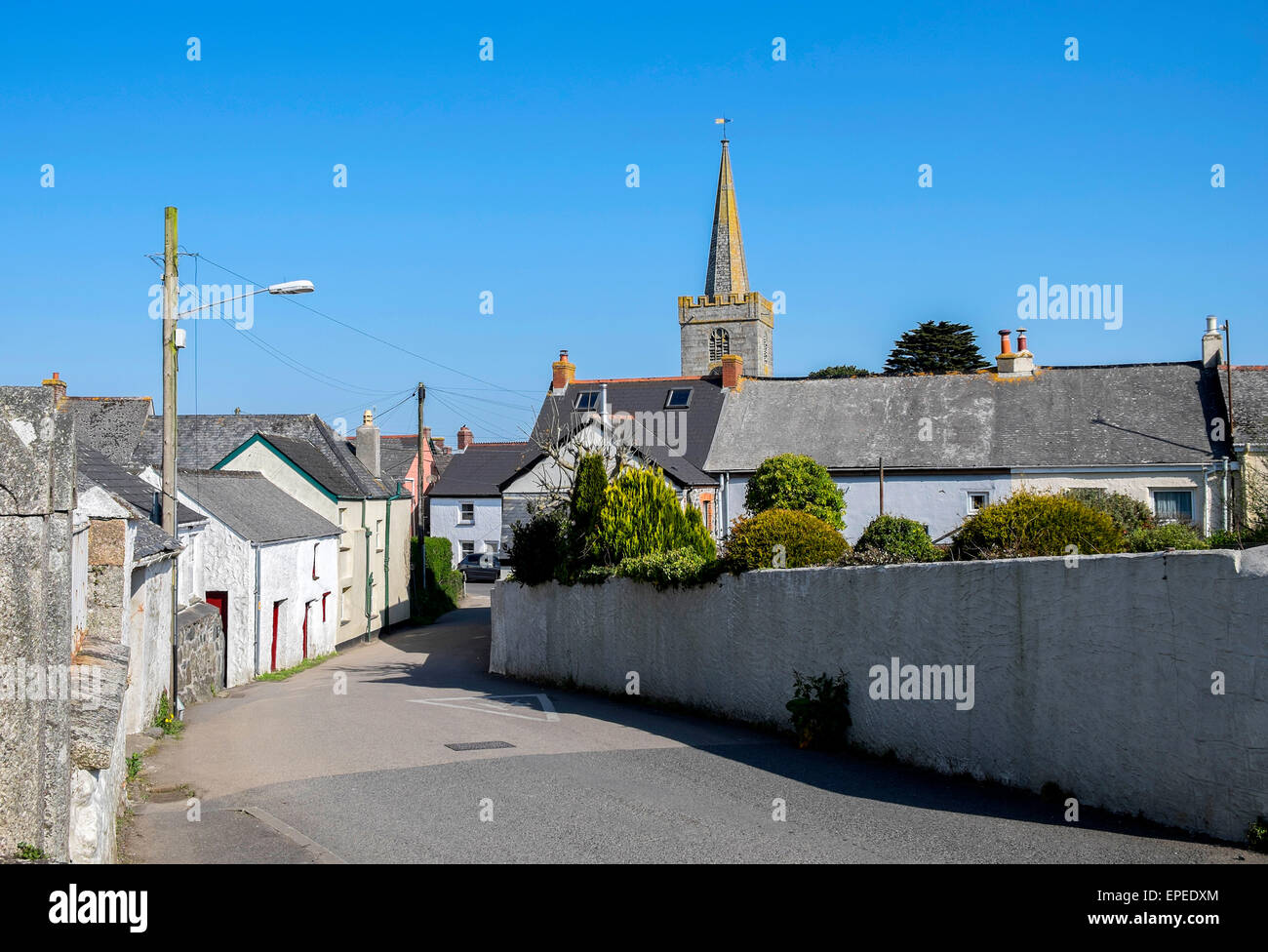 The village of St.Keverne in Cornwall, UK Stock Photo