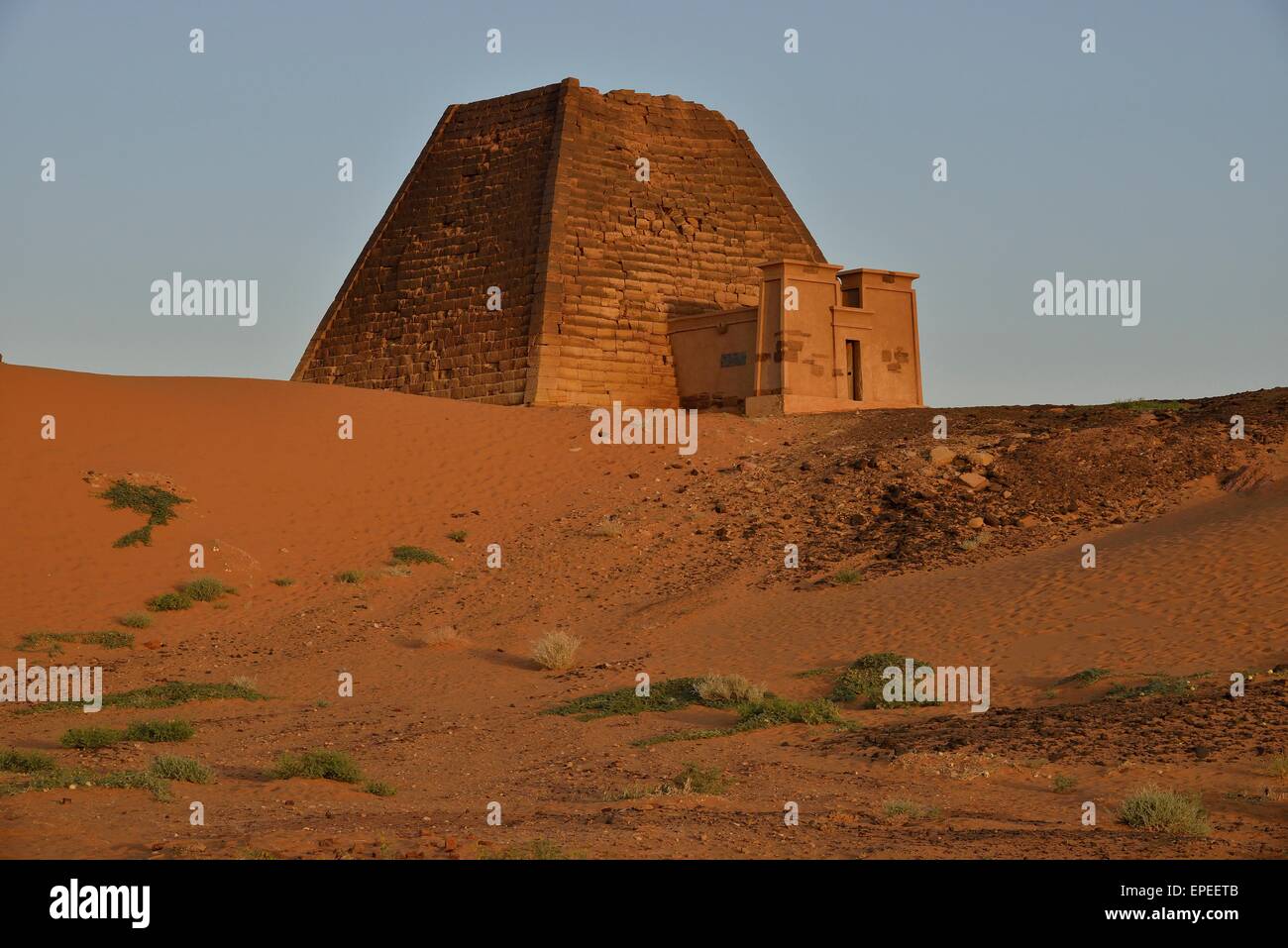 Pyramid of the northern cemetery of Meroe, Nubia, Nahr an-Nil, Sudan Stock Photo