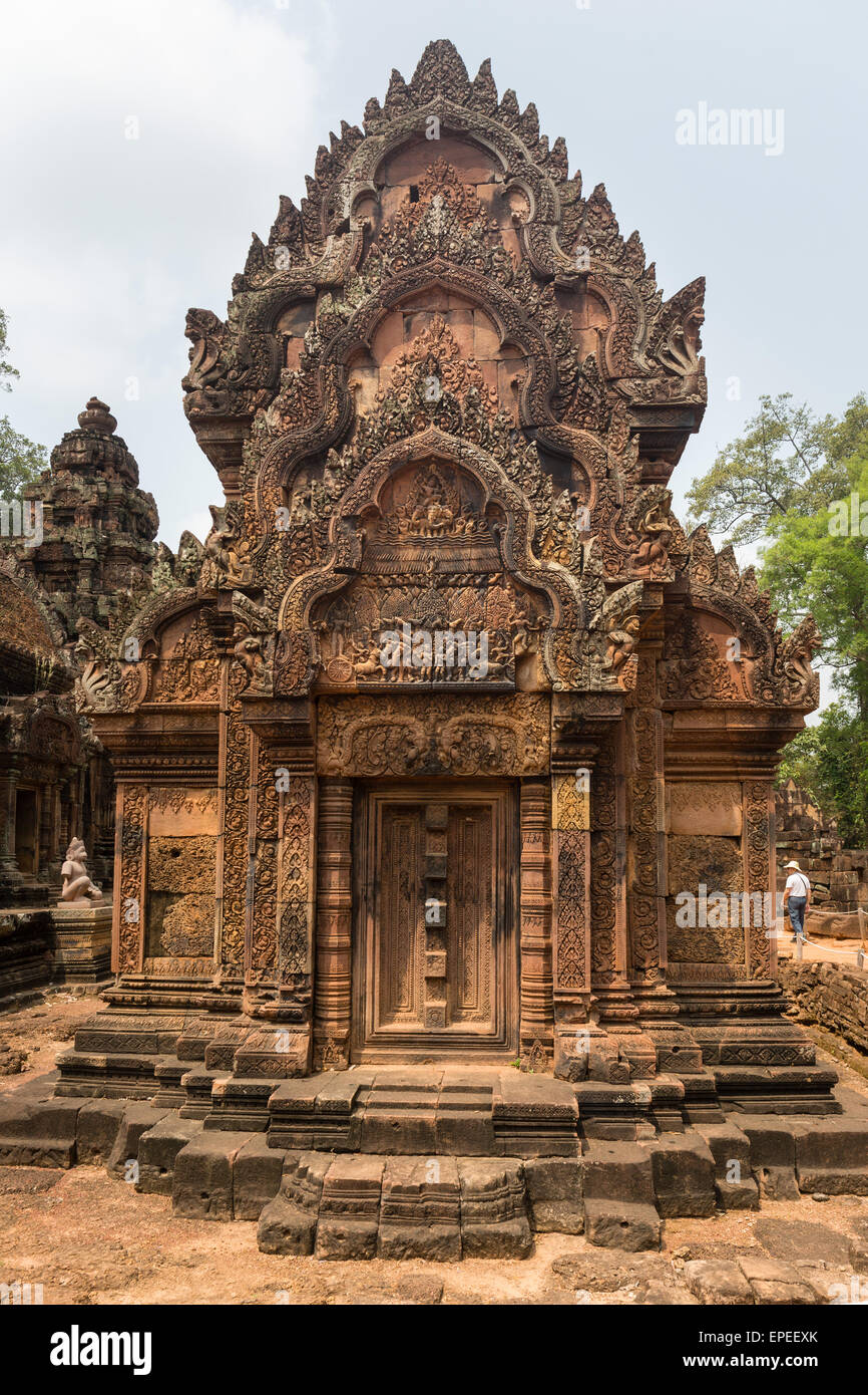 The northern library, Khmer Hindu temple Banteay Srei, Siem Reap Province, Cambodia Stock Photo