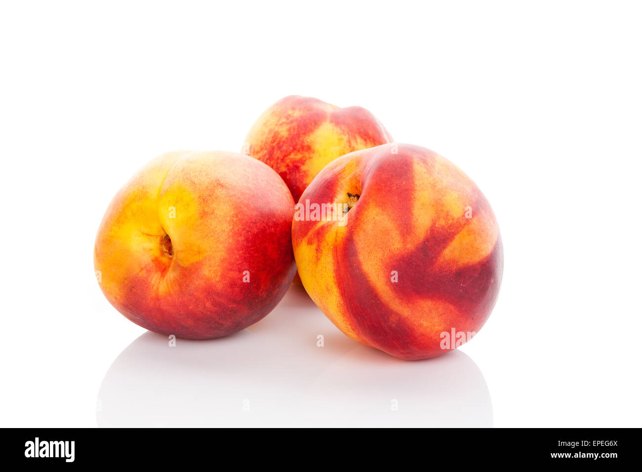 Delicious ripe peaches isolated on white background. Healthy fruit ...