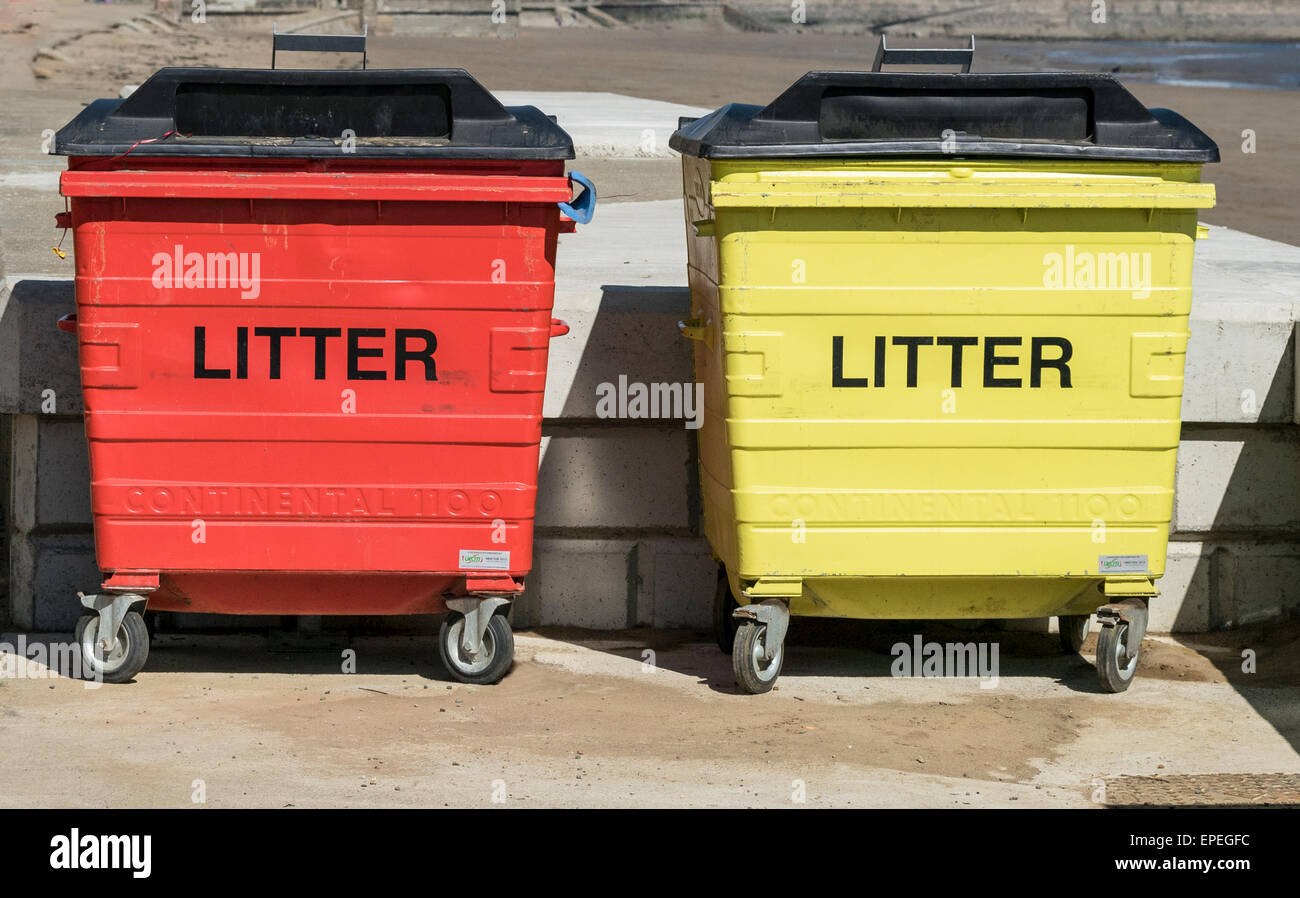 Litter Trash Bins UK Stock Photo Alamy