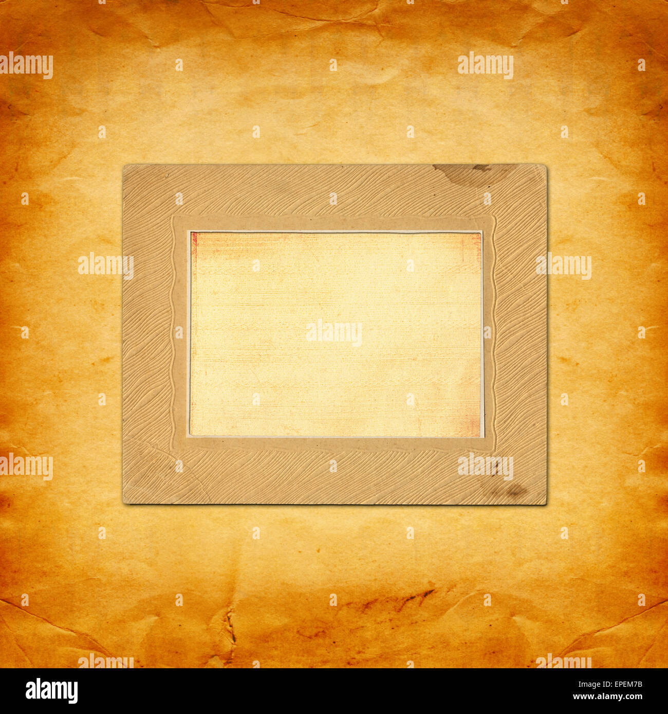 Old vintage paper with grunge frames for photos Stock Photo Alamy
