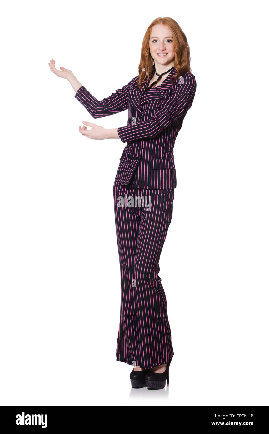 Woman businesswoman isolated on white Stock Photo - Alamy