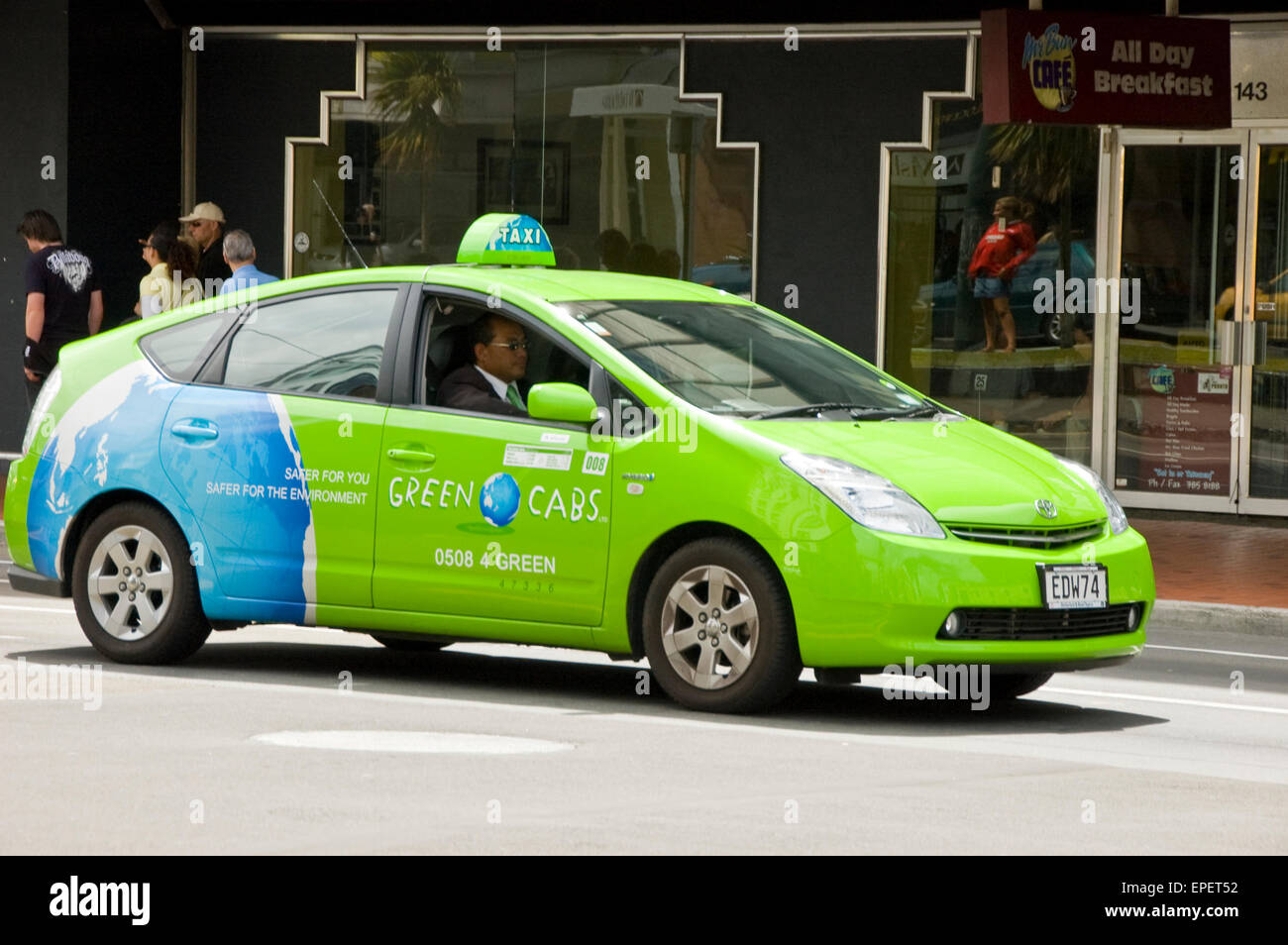 Green Taxi Cab Stock Photo Alamy