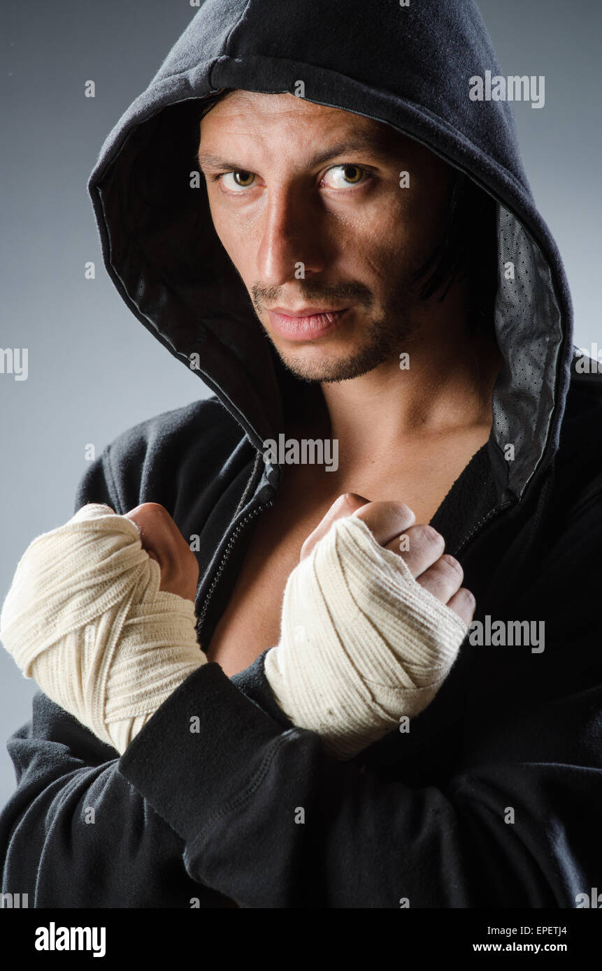 Martial arts fighter at the training Stock Photo Alamy