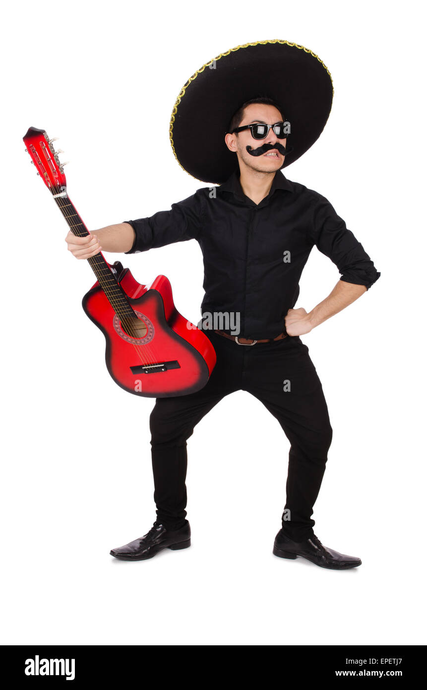 Funny mexican with sombrero hat Stock Photo Alamy