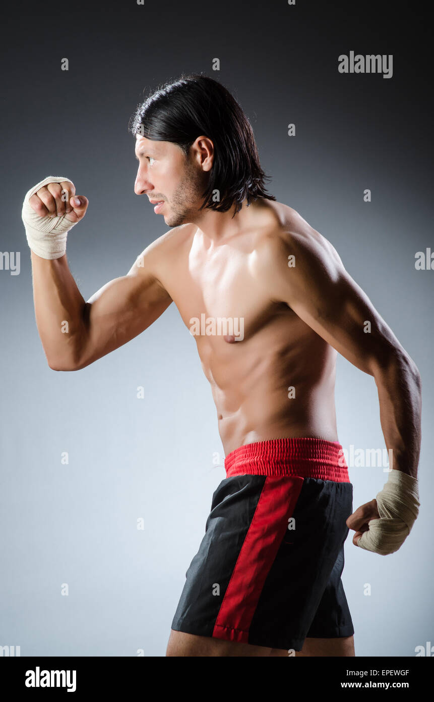 Ripped martial arts expert at training Stock Photo Alamy