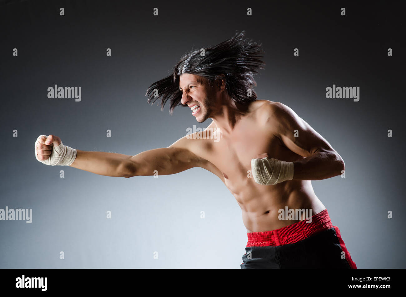 Ripped martial arts expert at training Stock Photo Alamy