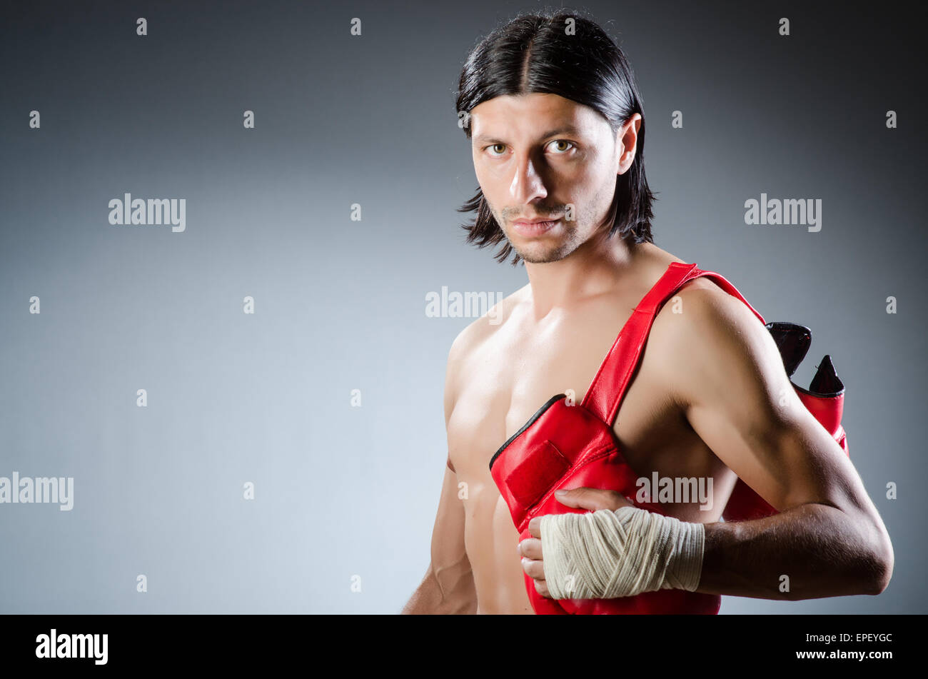 Ripped martial arts expert at training Stock Photo Alamy
