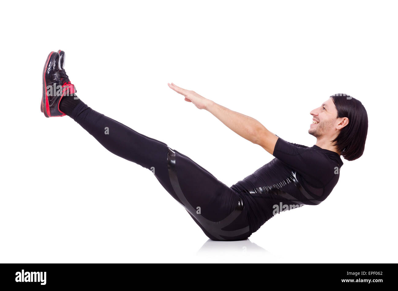 Muscular man doing stretching exercises Cut Out Stock Images & Pictures ...