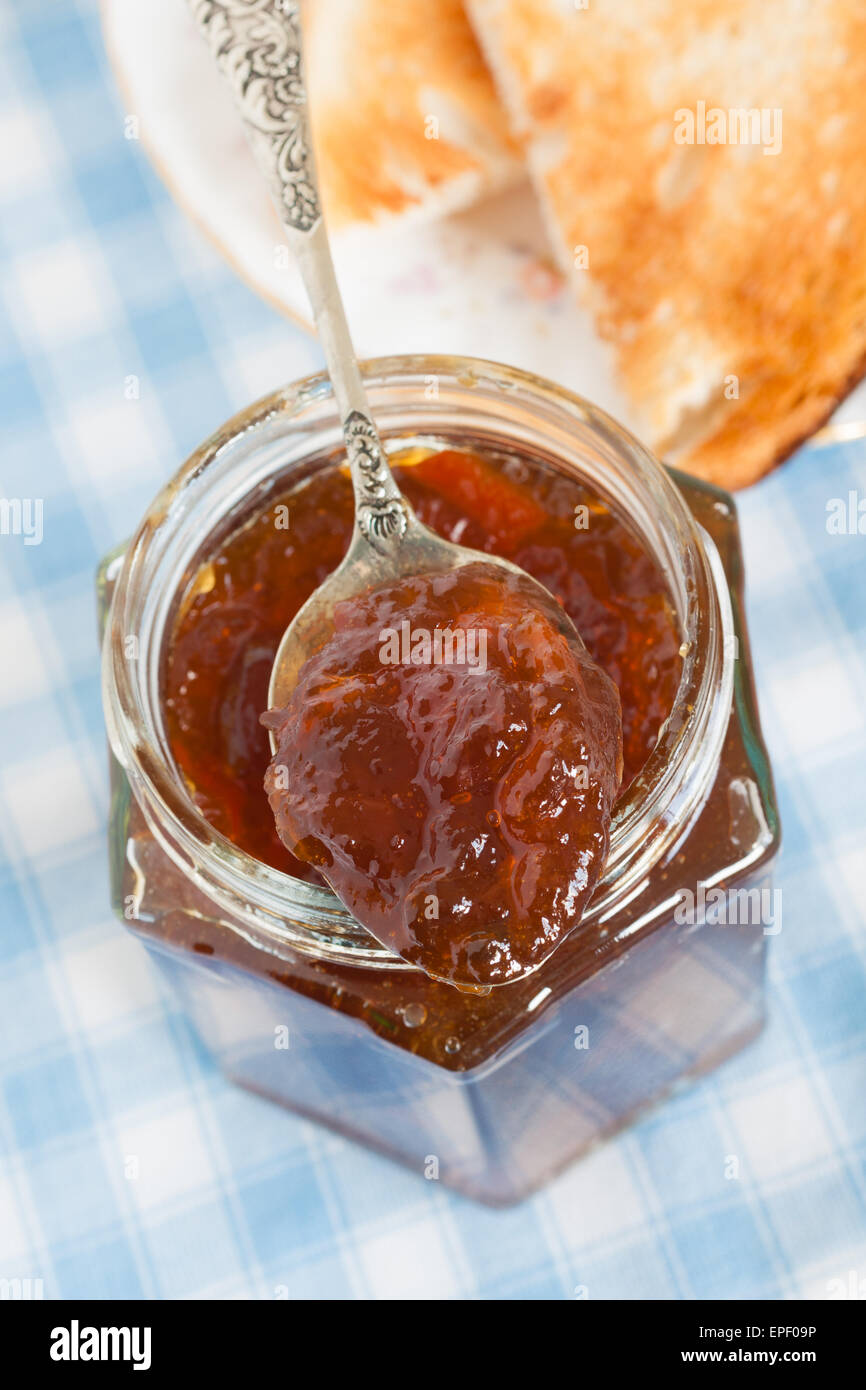 Oxford Marmalade a darker coarse cut marmalade made with treacle and brown muscovado sugar and seville oranges Stock Photo