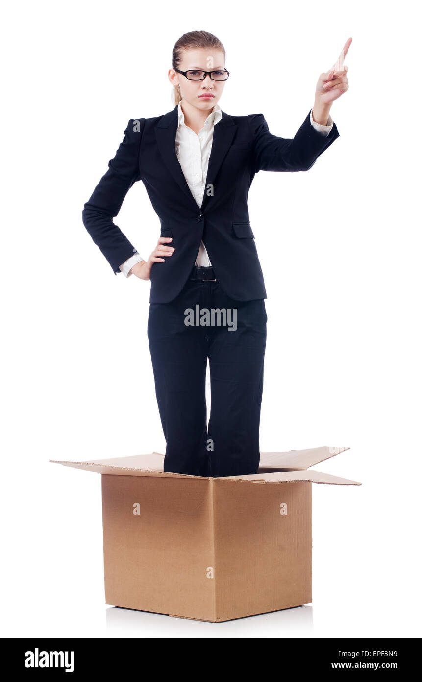 Woman businesswoman isolated on white Stock Photo - Alamy