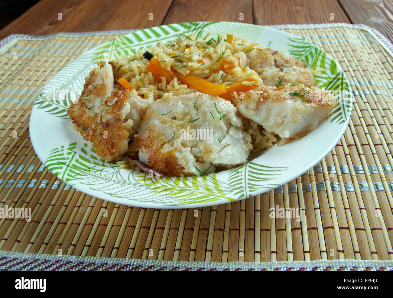 balık plov fish pilaf.Azerbaijan cuisine Stock Photo Alamy