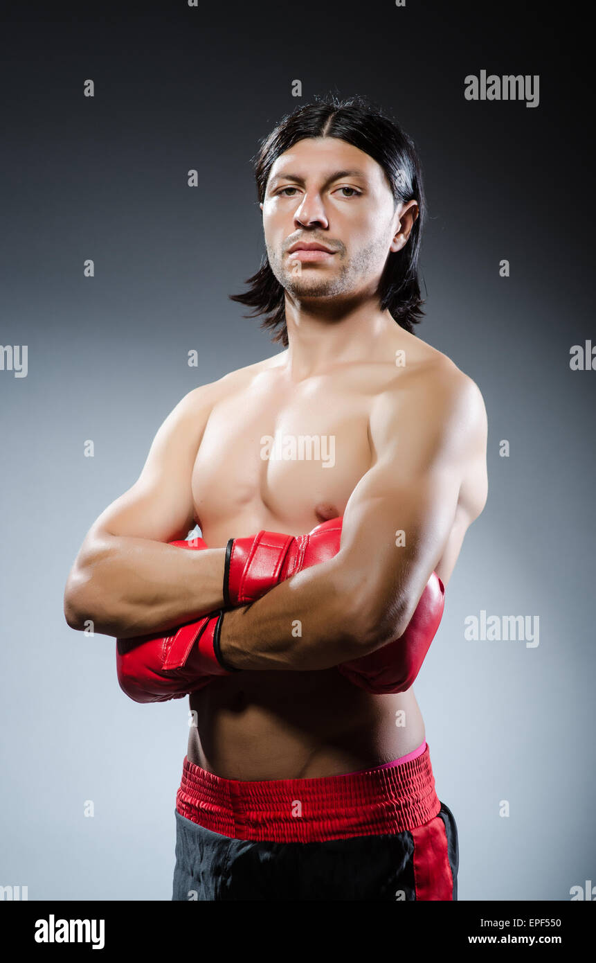 Martial arts fighter at the training Stock Photo Alamy