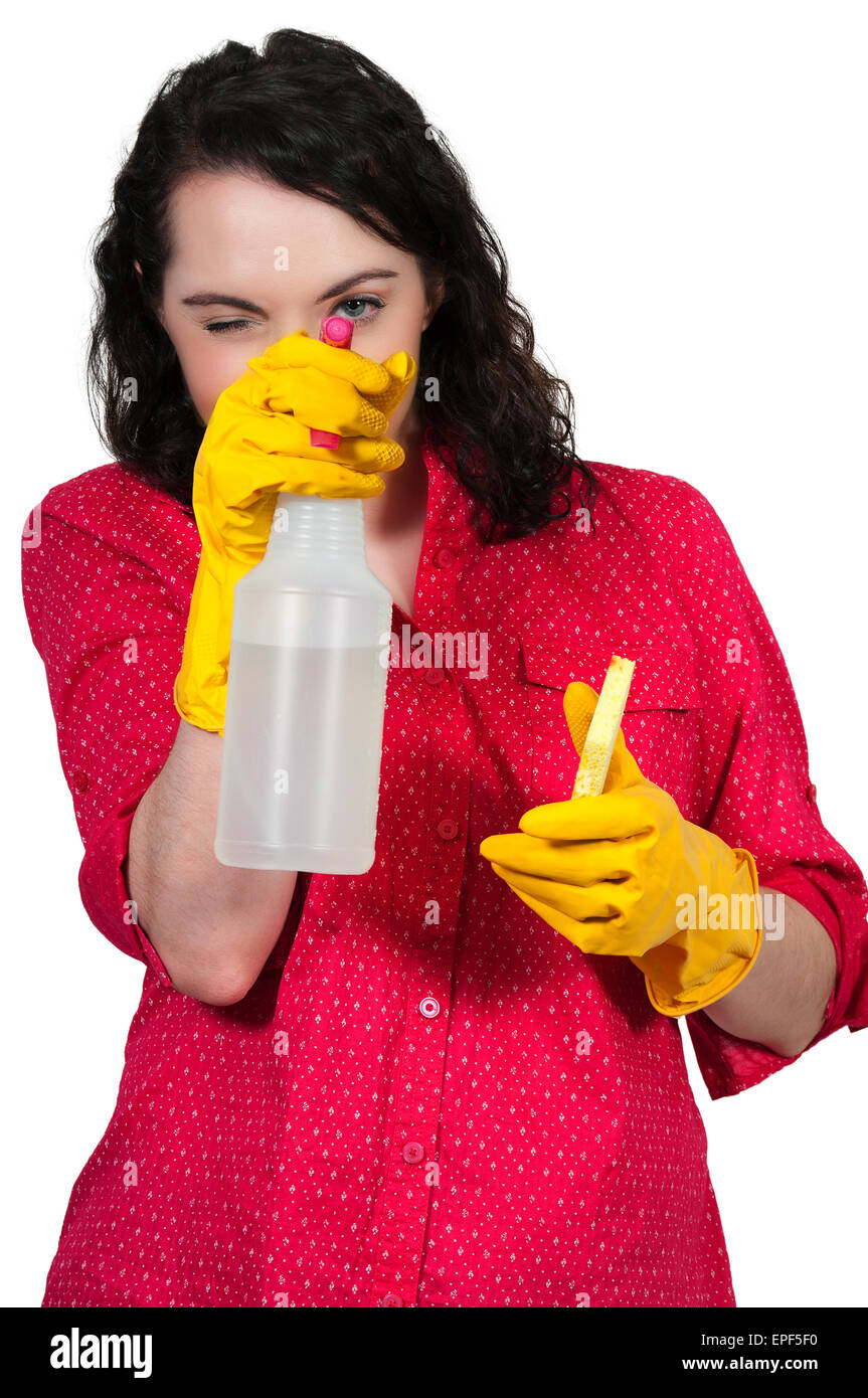Woman Cleaning House Stock Photo