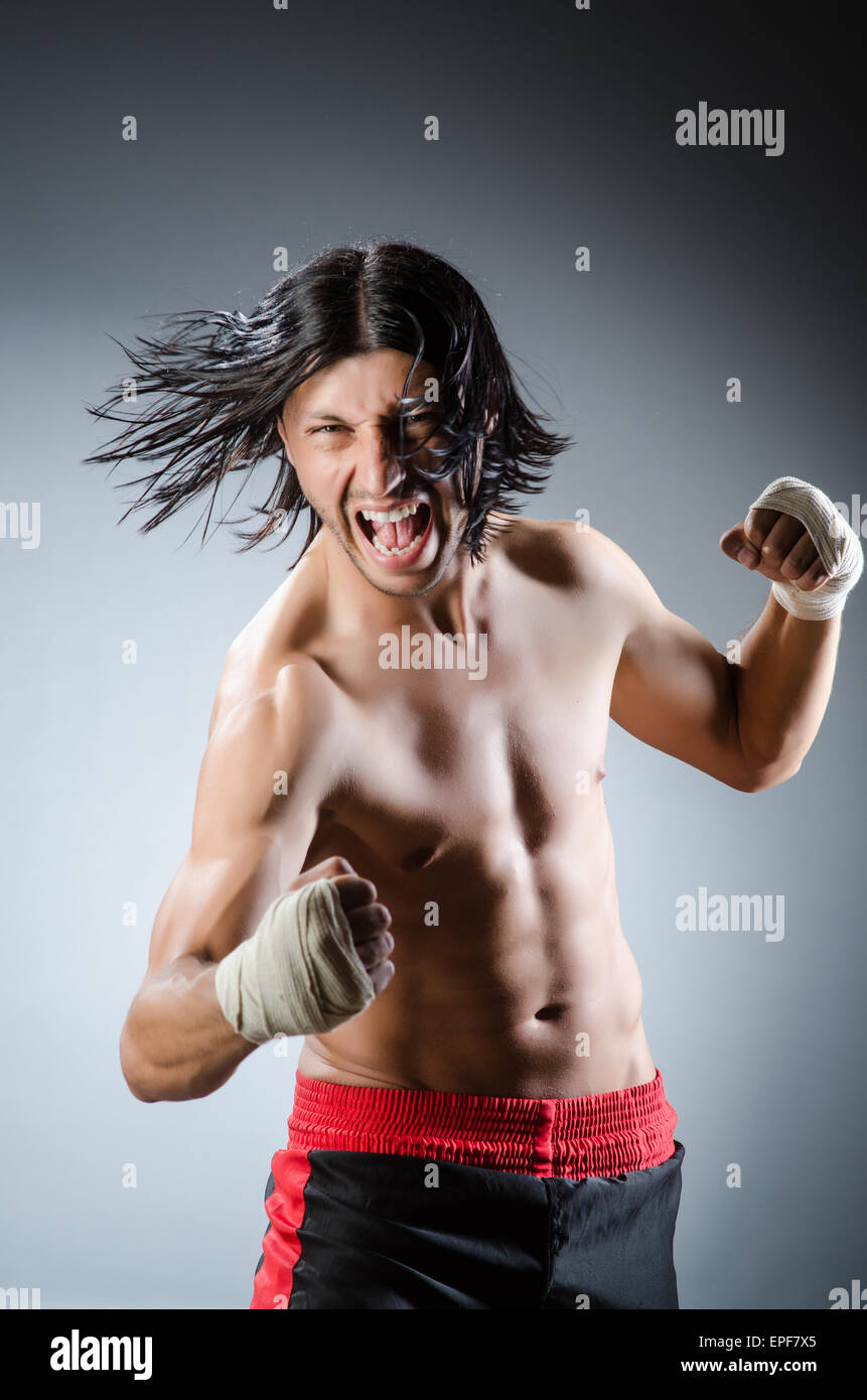 Ripped martial arts expert at training Stock Photo Alamy