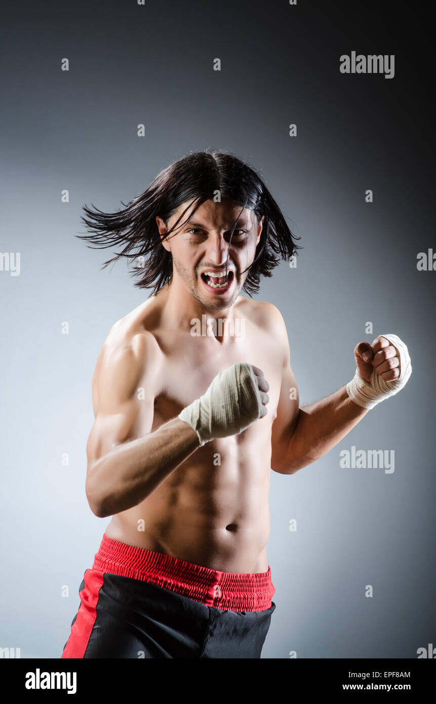 Ripped martial arts expert at training Stock Photo Alamy
