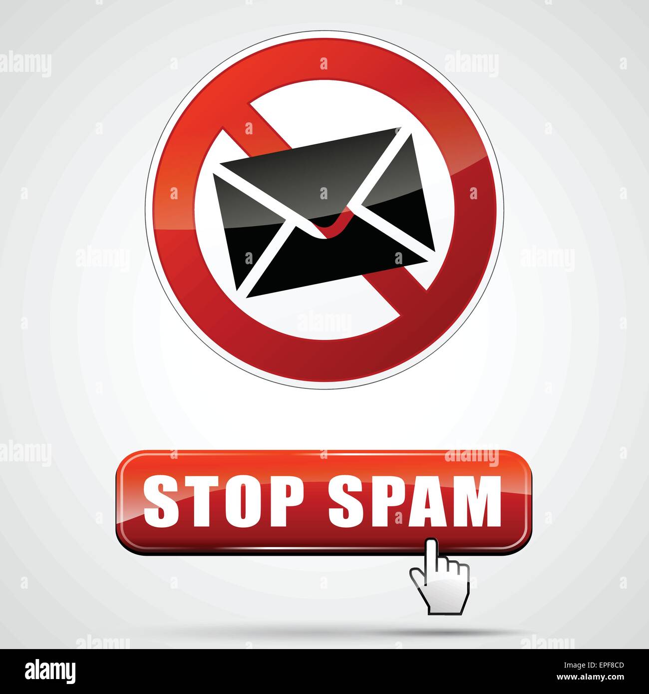 illustration of stop spam sign with web button Stock Vector Image & Art ...