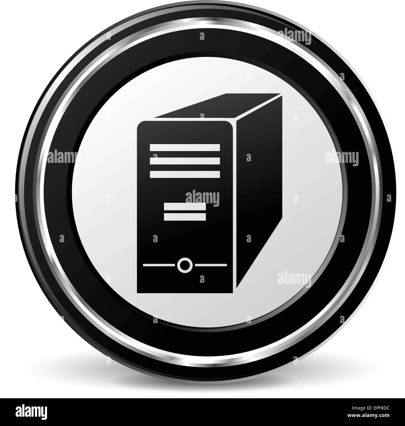 illustration of computer black and silver icon Stock Vector