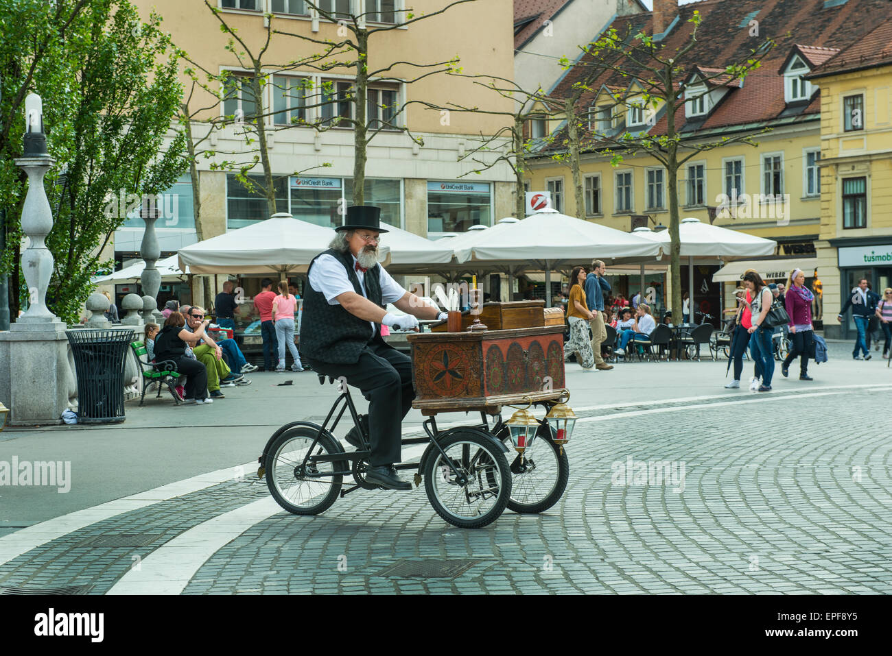 old man with tricycle Stock Photo Alamy