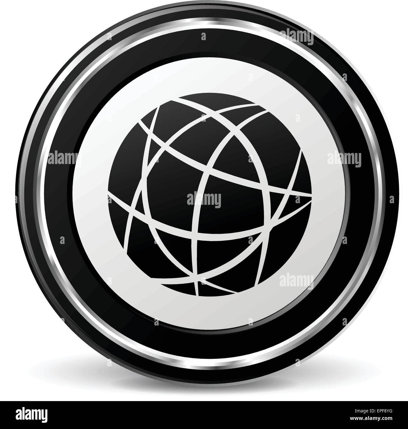 illustration of earth black and silver icon Stock Vector Image & Art