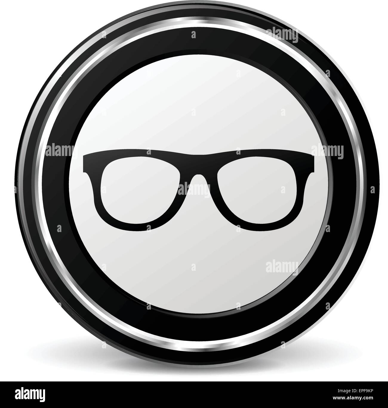 illustration of glasses black and silver icon Stock Vector
