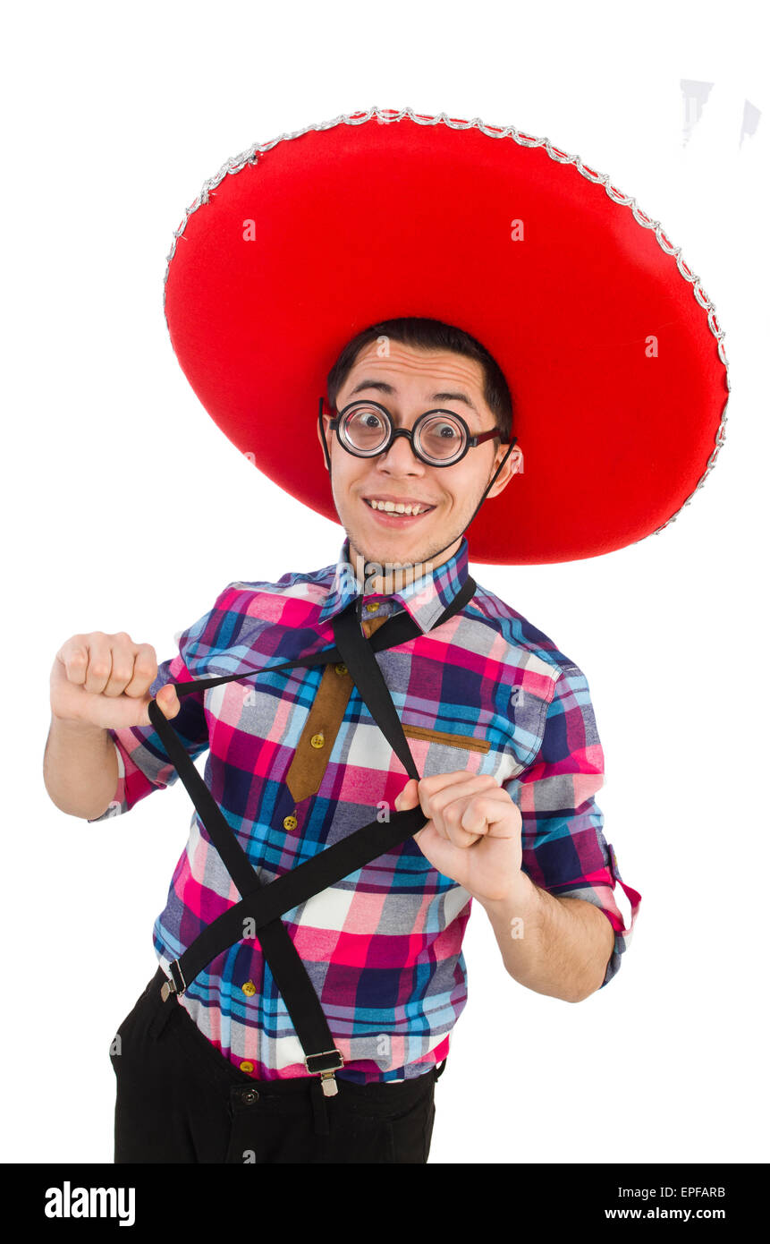 Funny mexican with sombrero in concept Stock Photo Alamy
