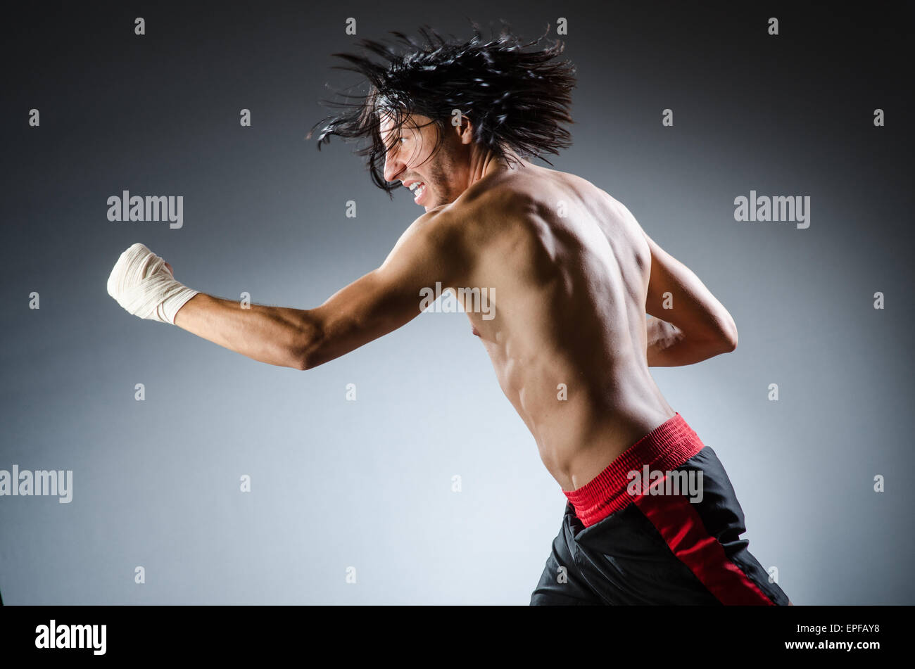Ripped martial arts expert at training Stock Photo Alamy