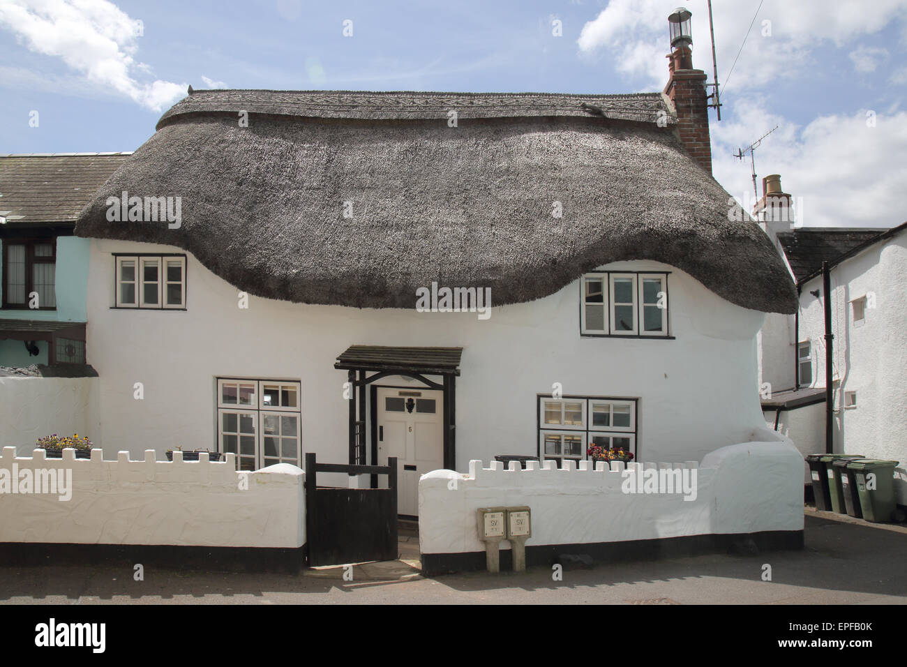 Thatched Cottage In The Village Of Shaldon On The South Devon