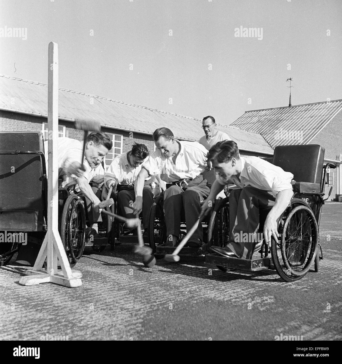 Ex Servicemen at Ministry of Pensions Hospital, Stoke Mandeville, Circa 1948. Stock Photo