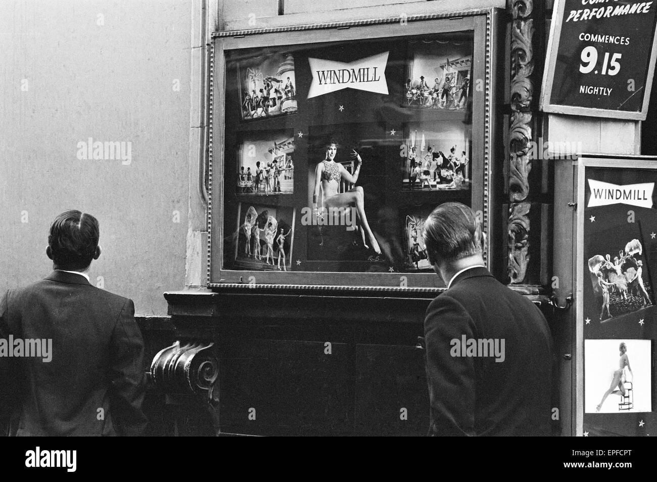 Scenes outside the Windmill Theatre in Soho, London after it was announced it was to close. 1st October 1964. Stock Photo