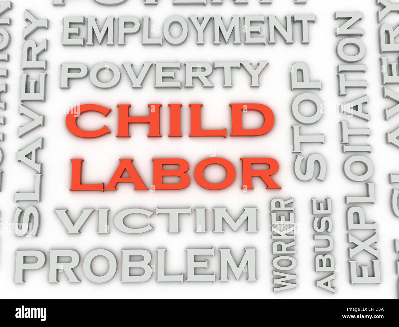 3d image Child Labor  issues concept word cloud background Stock Photo