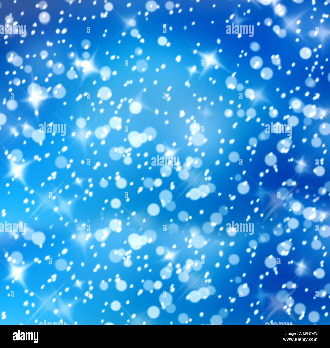 Christmas snowy background with blue and white stars Stock Photo - Alamy