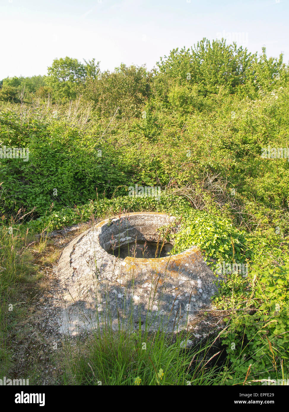 German WW2 concrete blockhouse gun emplacement 'Mont Canisy Battery