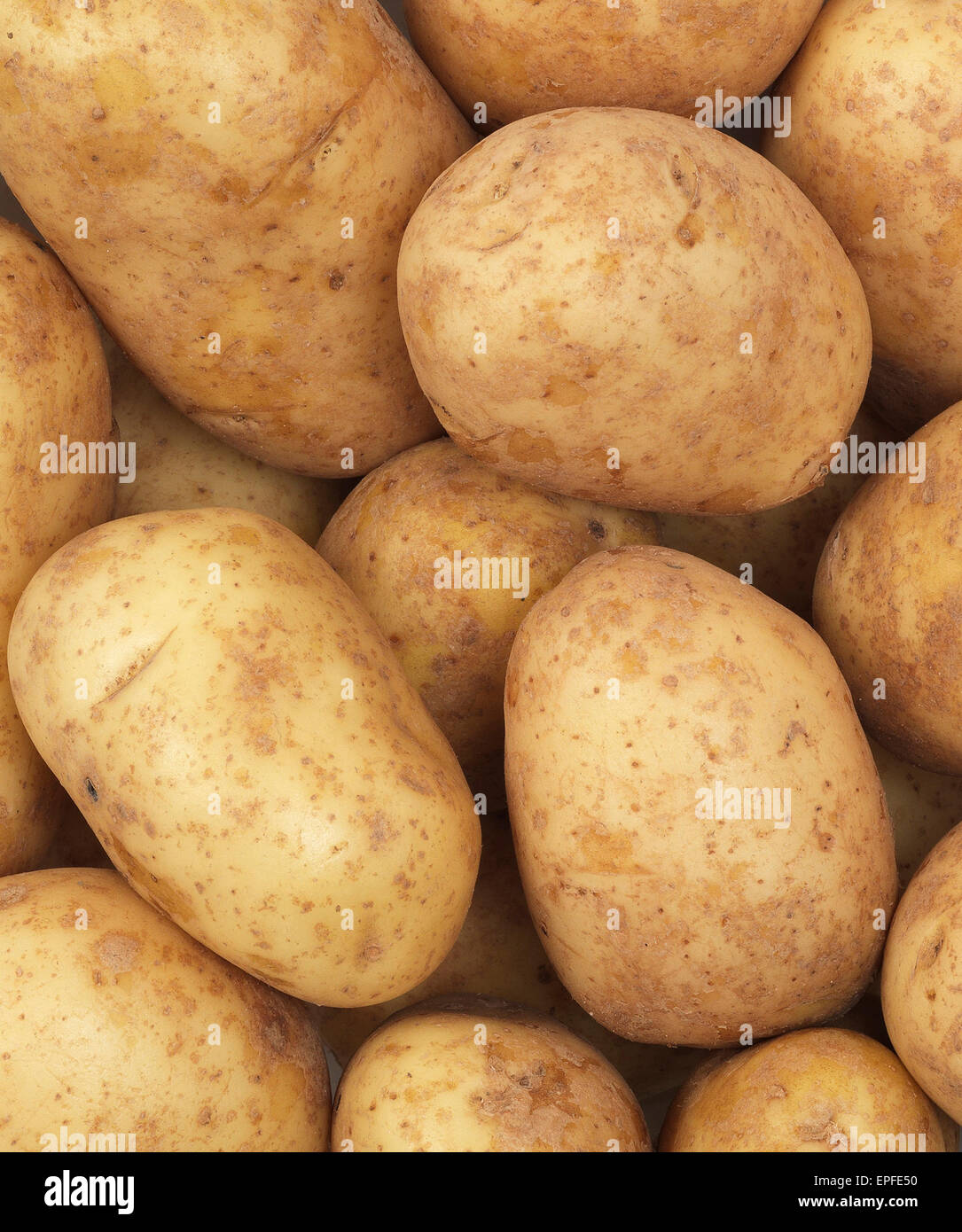 Group of raw Potato's full frame Stock Photo