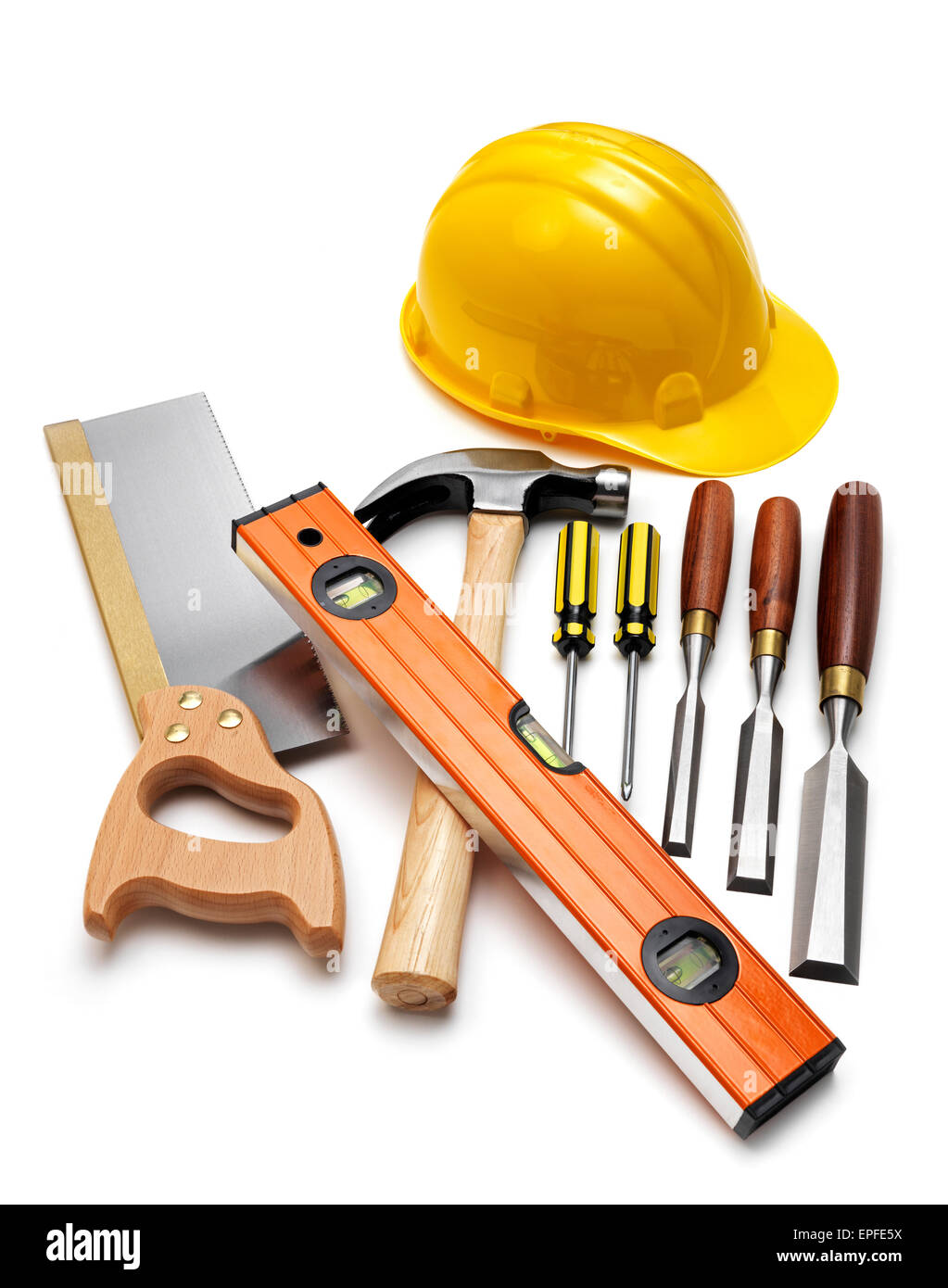 Selection of work tools isolated on a white background Stock Photo Alamy