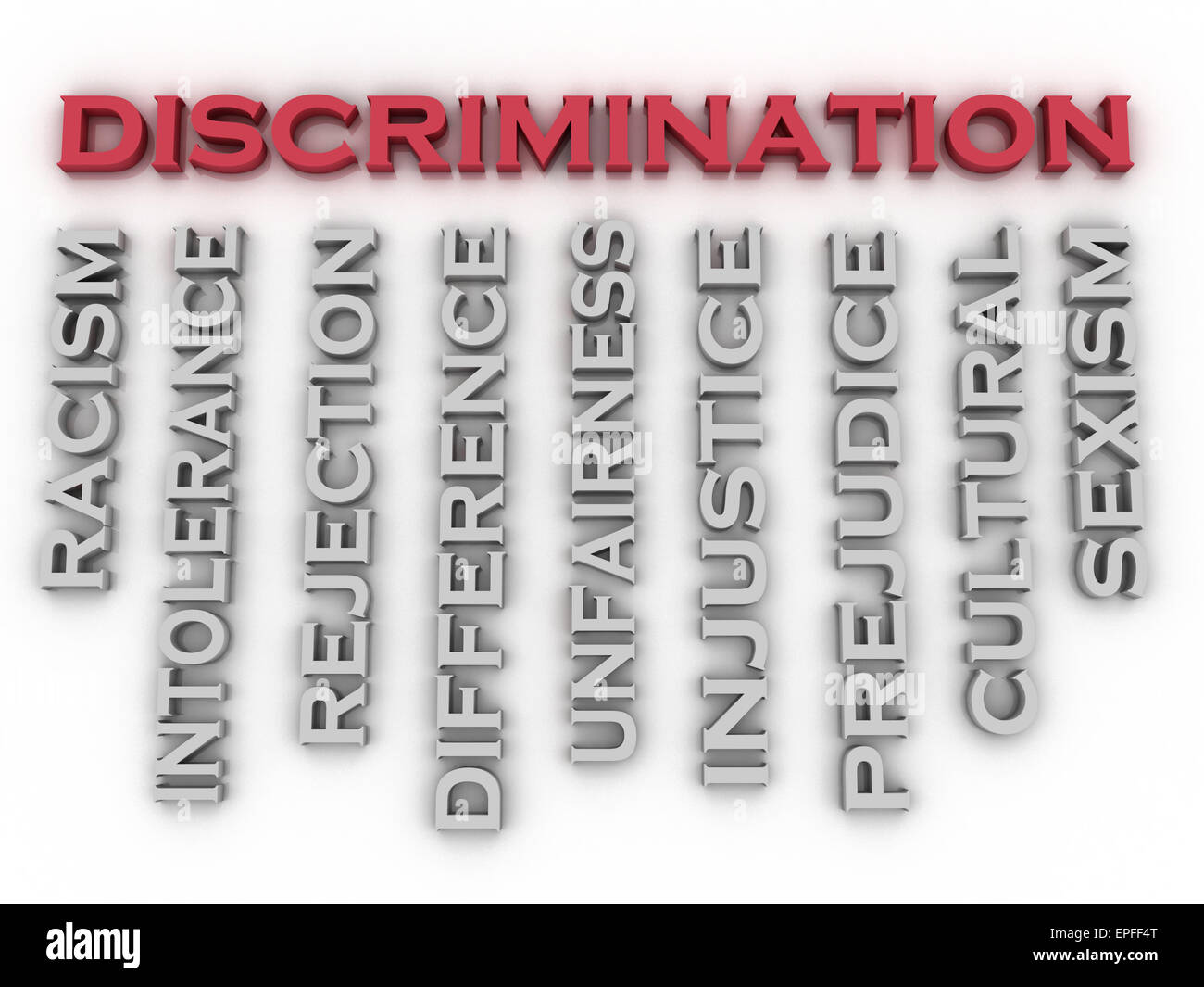 3d image Discrimination  issues concept word cloud background Stock Photo