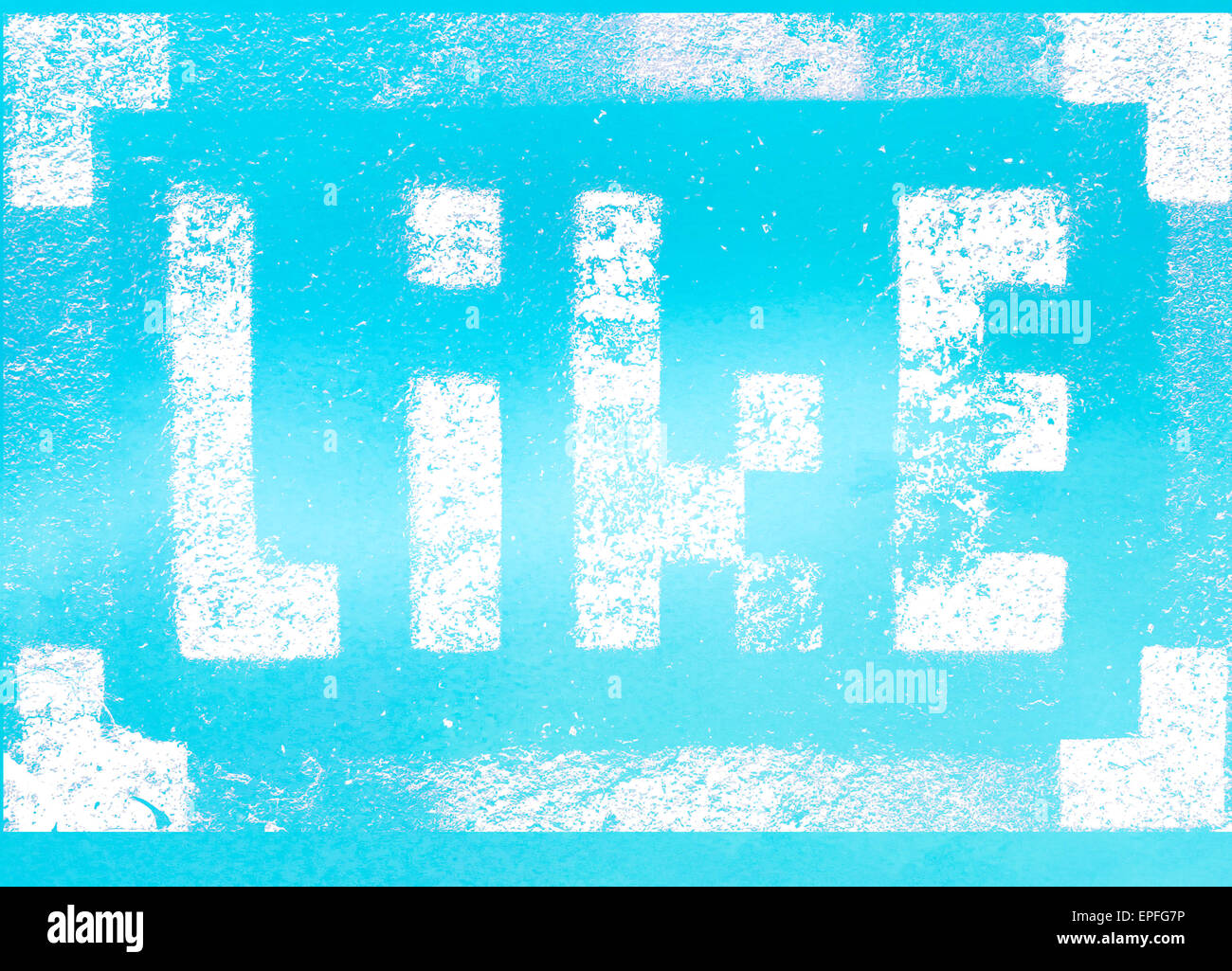 Social media networking concept: pixelated sign with Like text word ...