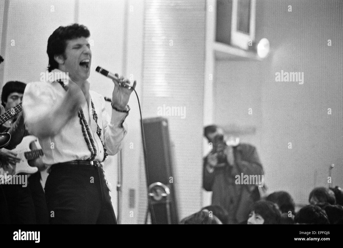 Tom Jones, performing at the Atlantic Ballroom in Woking, 28th February 1965. Stock Photo