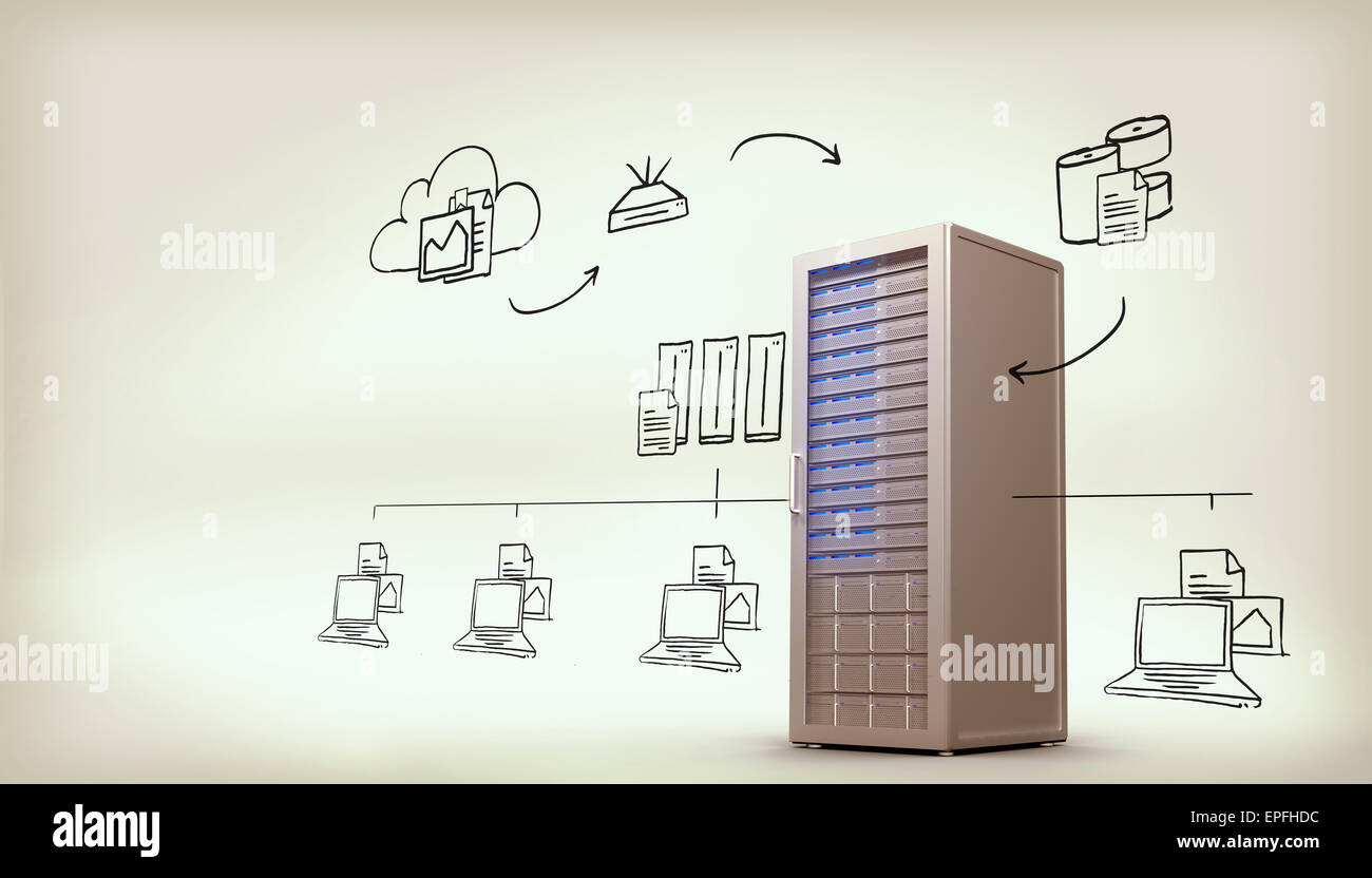 Composite image of cloud computing doodle Stock Photo - Alamy