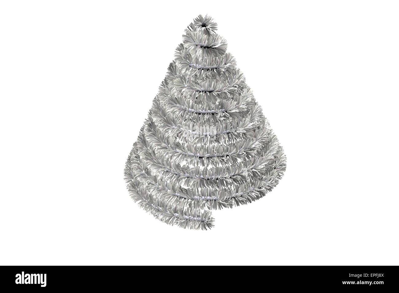 Silver spiral christmas tree ornament hi-res stock photography and ...