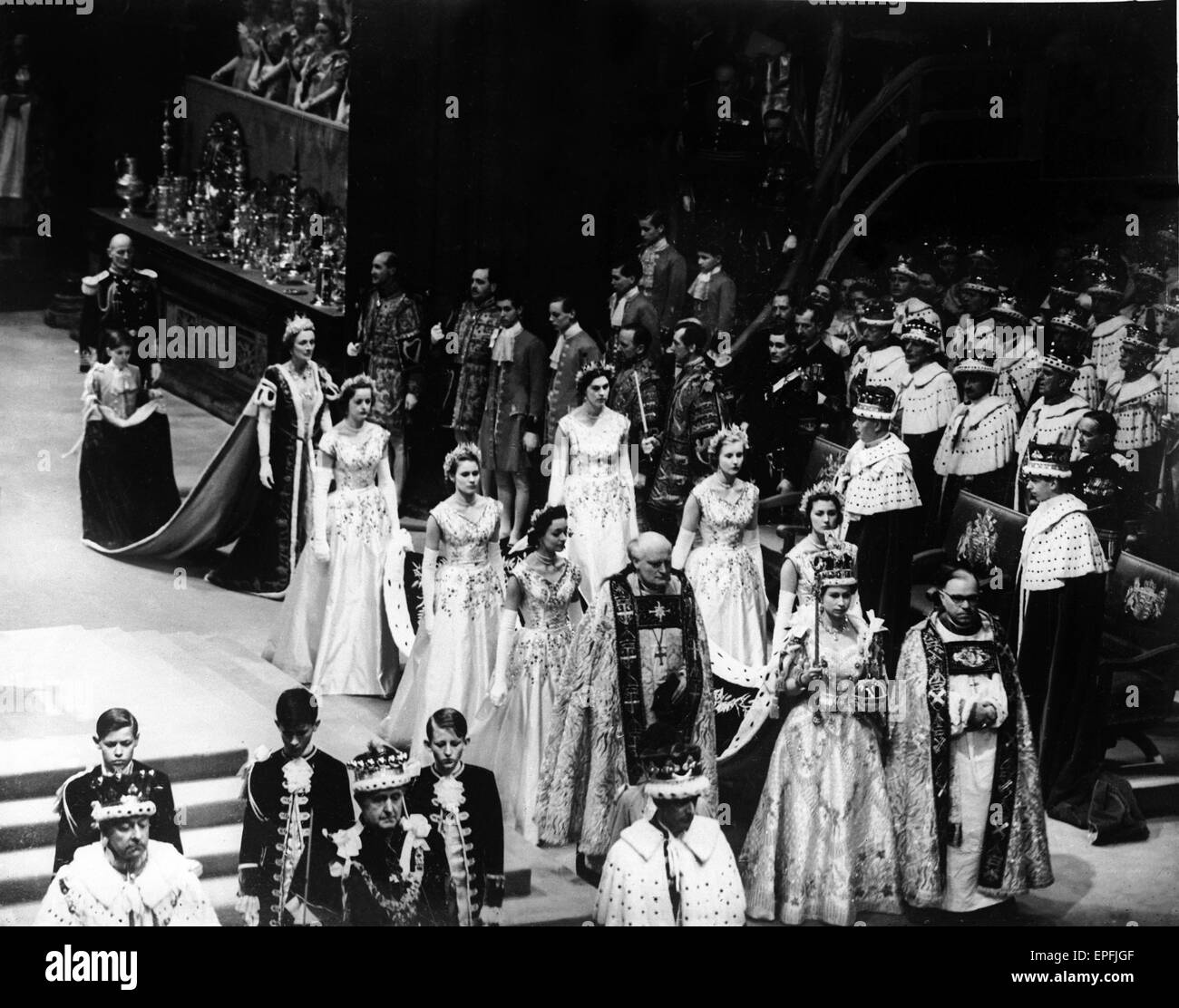 The Queens Coronation at Westminster Abbey 2nd June 1953. Stock Photo