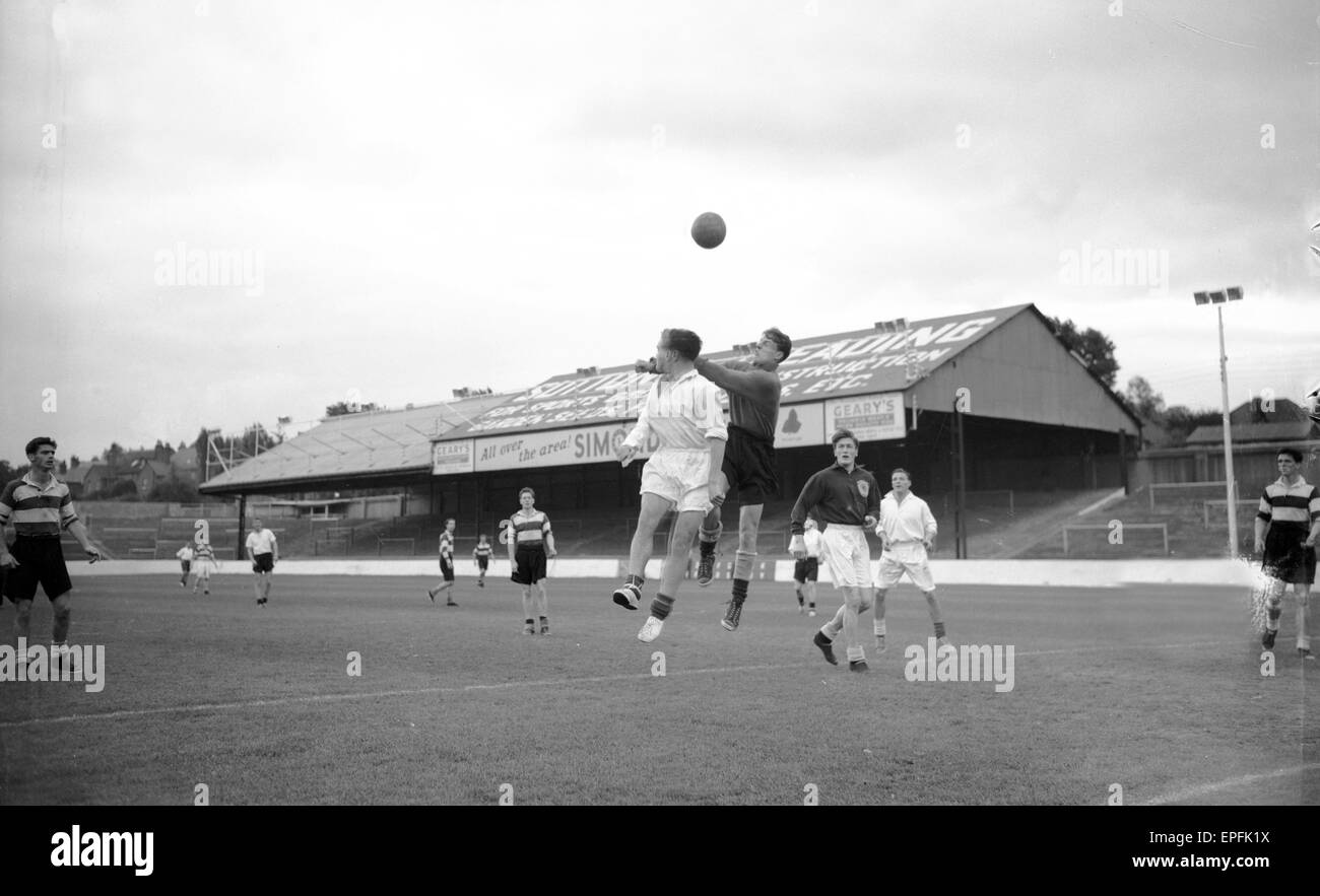 Scottish International Football Players, in team training session for Scotland, 14th October 1954. Stock Photo