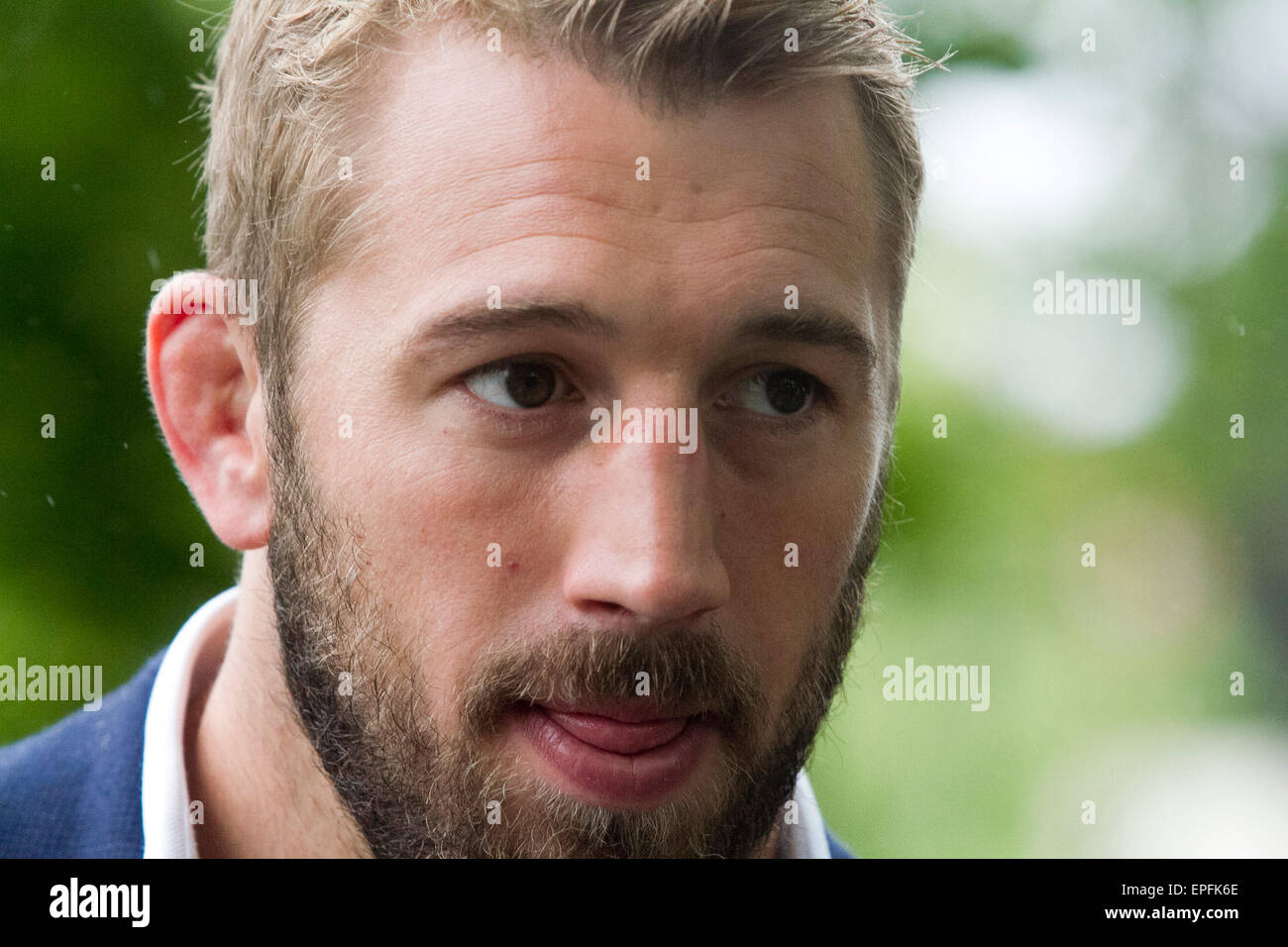 London UK. 18th May 2015. England rugby player Chris Robshaw at the 2015 Chelsea flower show Credit:  amer ghazzal/Alamy Live News Stock Photo
