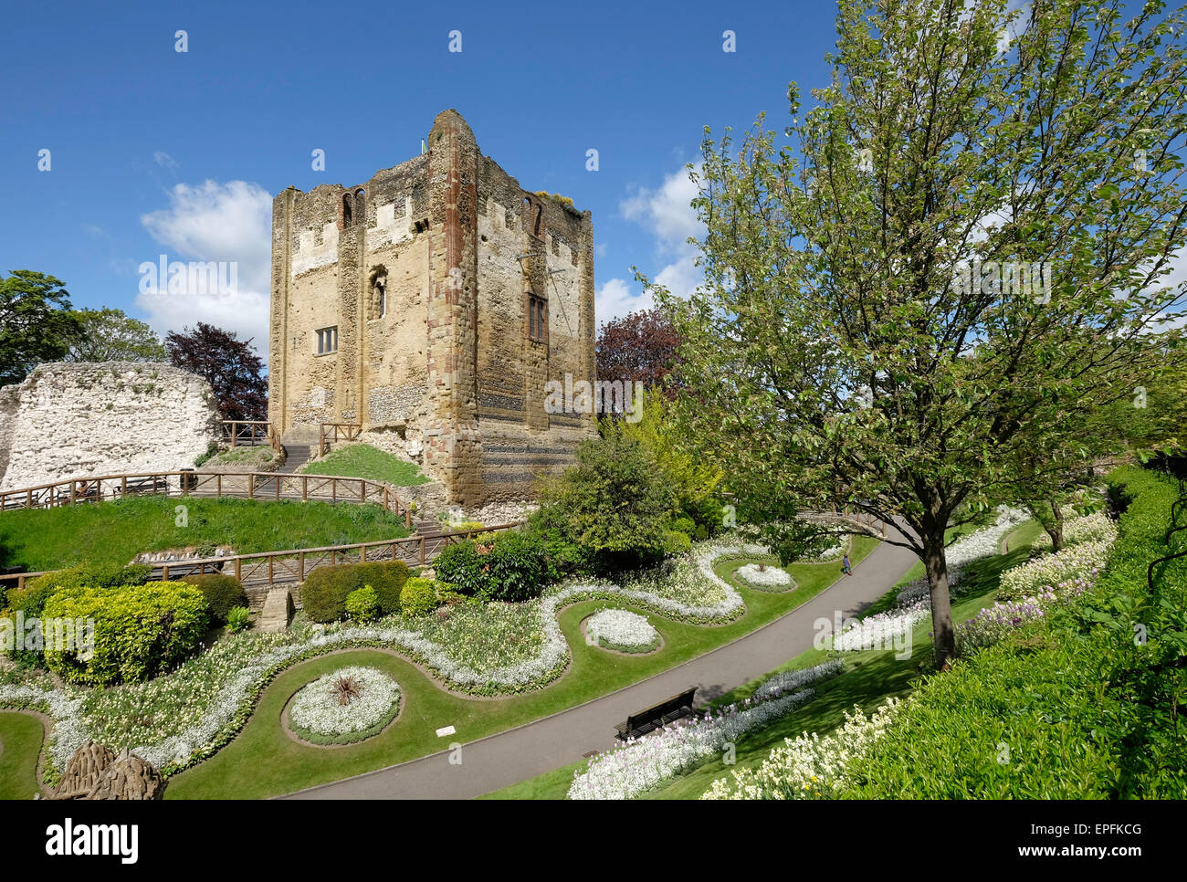 The Castle grounds and the Great Tower, Guildford, Surrey, UK Stock Photo