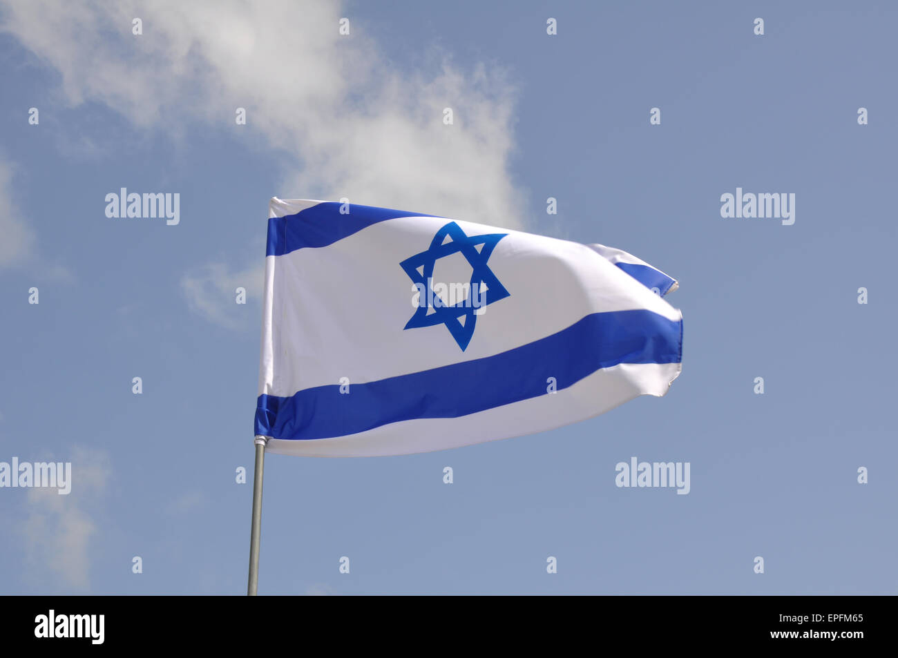The flag of Israel. Stock Photo
