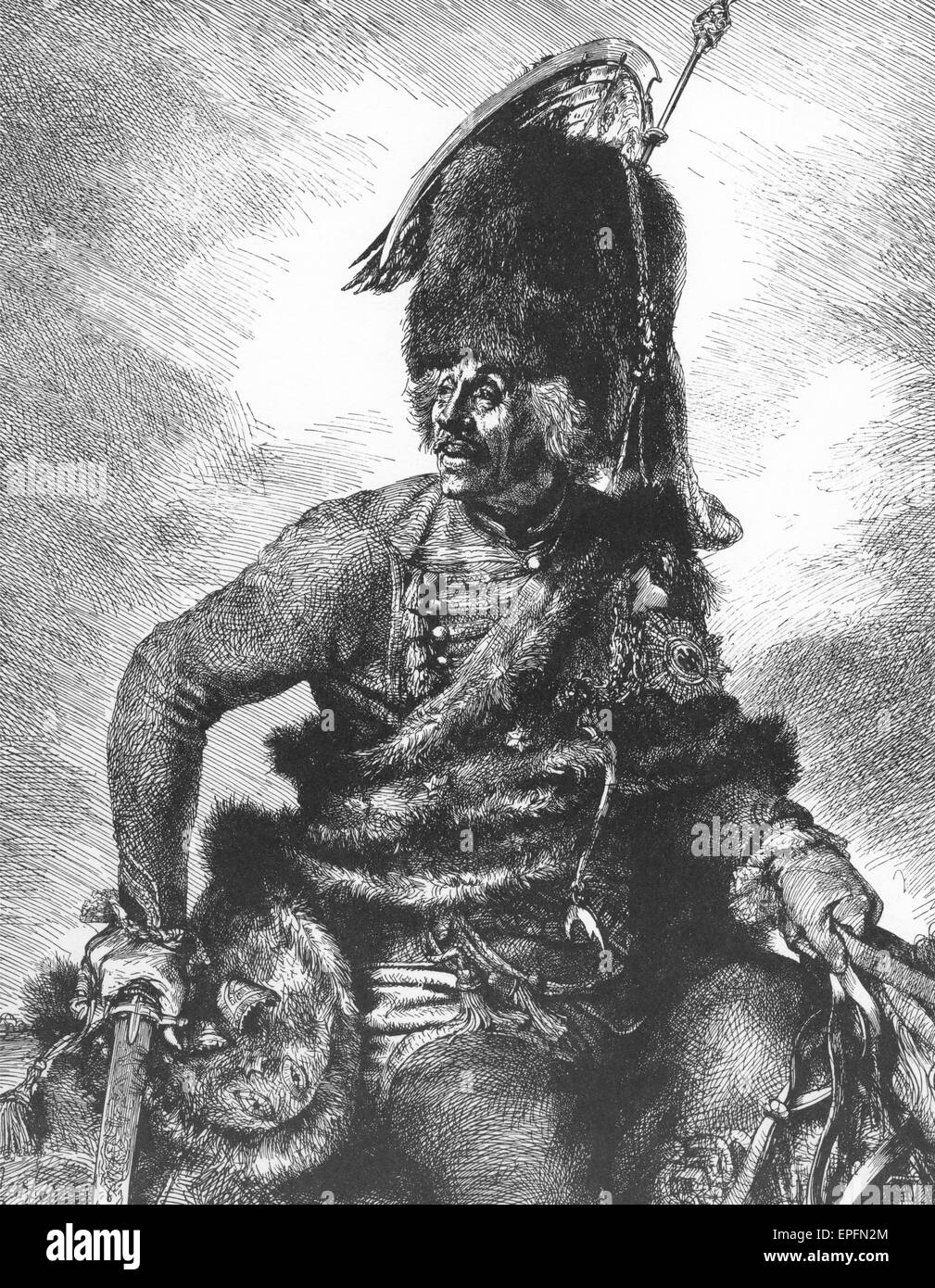 Hans Joachim von Zieten or Ziethen, 1699 - 1786, a Prussian cavalery general, Stock Photo